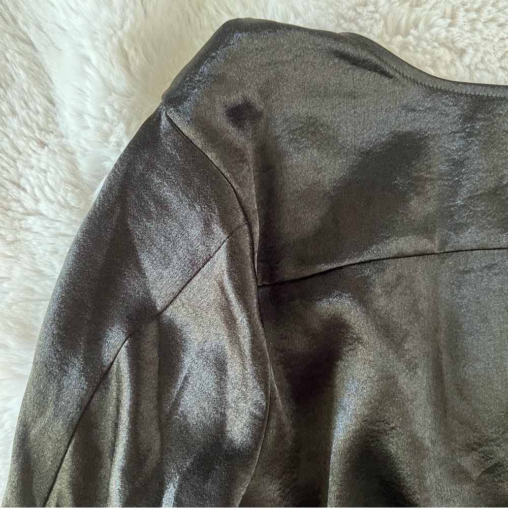 Guess Juley Satin Tie Front Blouse - Picture 10 of 12